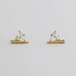 14K Solid Gold Marquise Cluster Stud Earrings – Anygolds