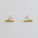 14K Solid Gold Marquise Cluster Stud Earrings – Anygolds