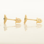 14K Solid Gold Mint Evil Eye Screw-back Baby Earrings - Anygolds