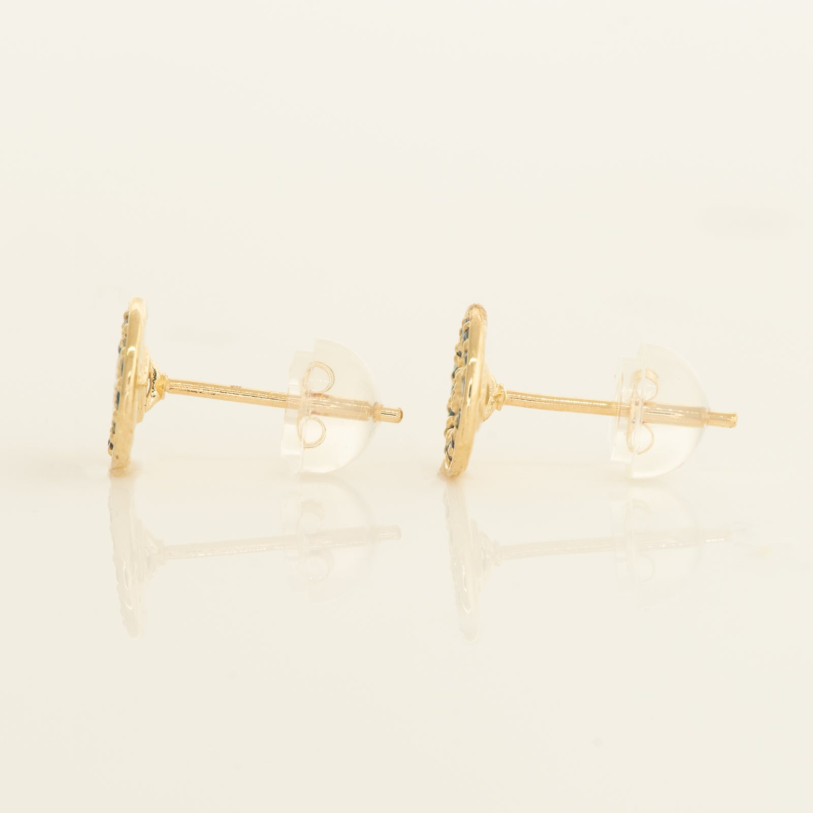 14K Solid Gold Cubic Zirconia Stud Earrings Online