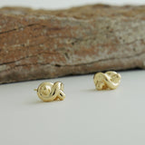14K Solid Gold Mini Pretzel Knot Screw-back Baby Earrings
