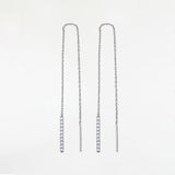Skinny Bar Line Threader Drop Earrings