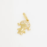 Children Girl with Pigtail Pendant Charm