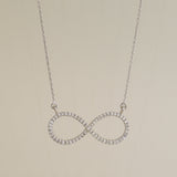 14K Solid Gold 0.18ctw Diamond Infinity Necklace
