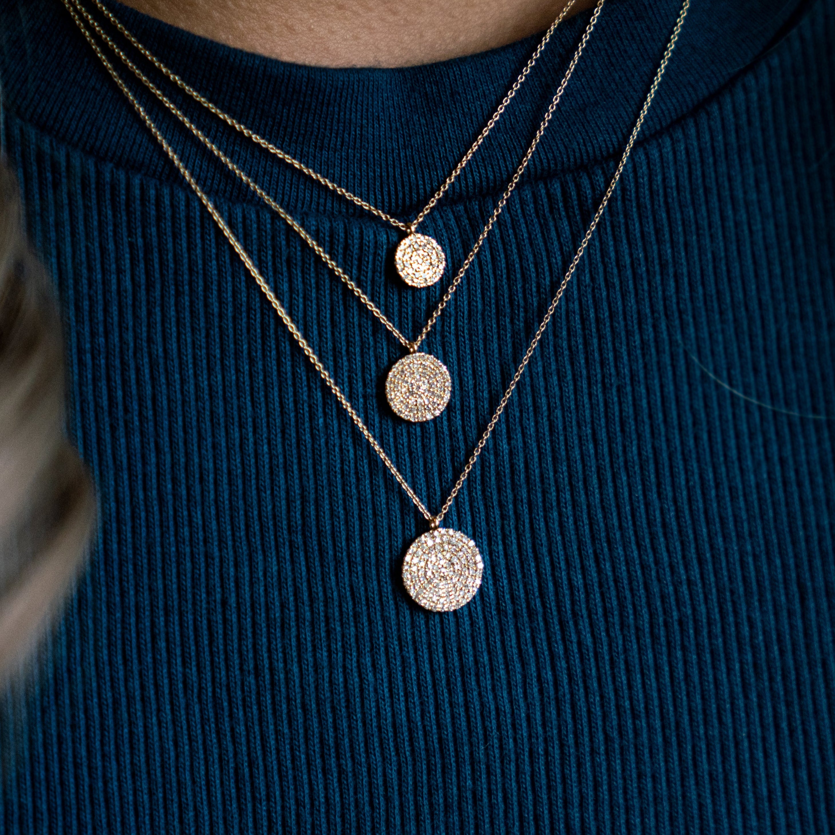 Diamond Iced Out Round Micropavé Necklace - Anygolds
