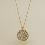 Buy 14K Solid Gold Diamond Iced Out Round Micropavé Necklace