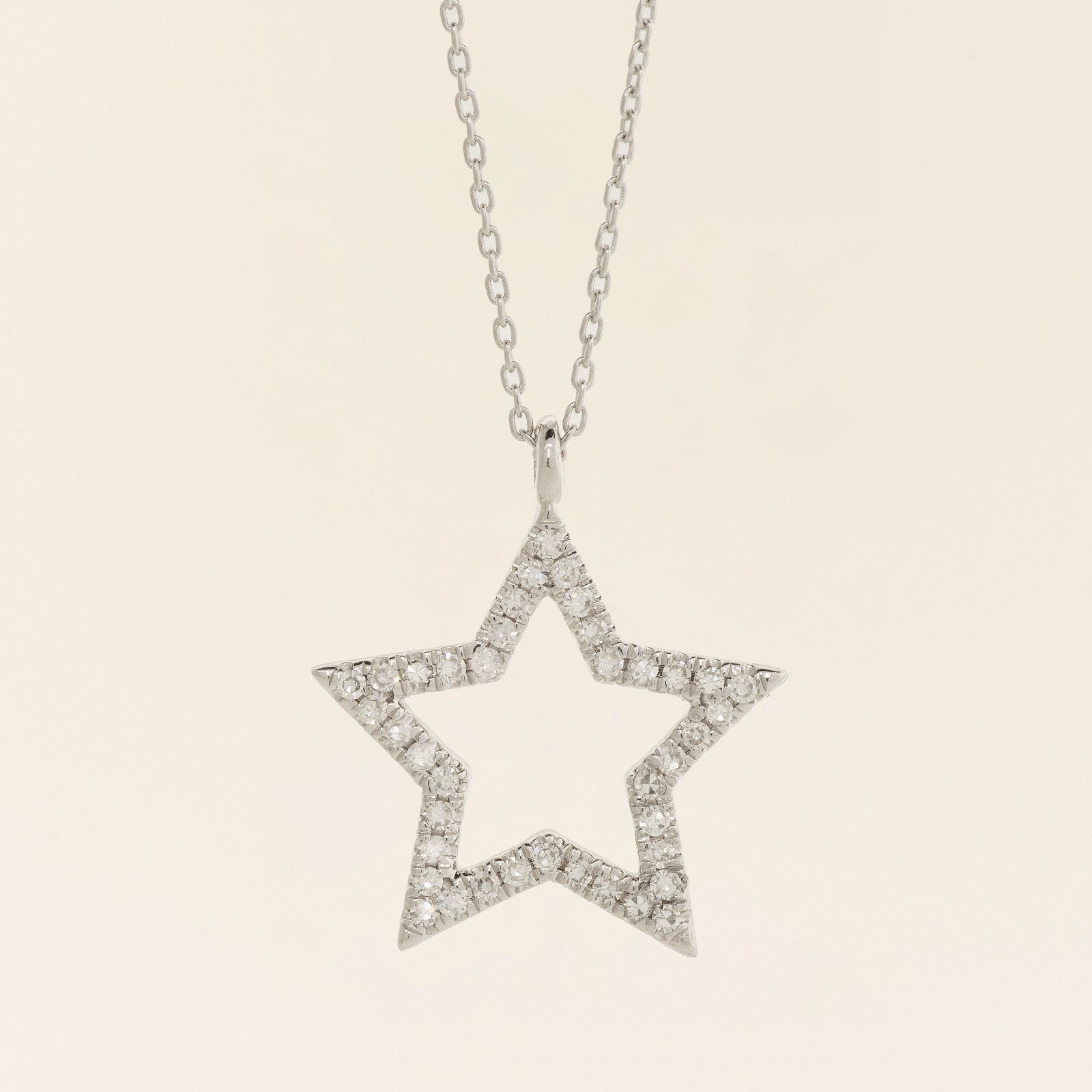 White Gold Star Necklace