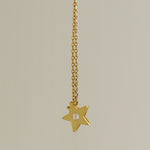 14K Solid Gold Diamond Star Pendant Chain Necklace - anygolds