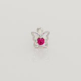Butterfly Nose Bone Stud Piercing with Ruby
