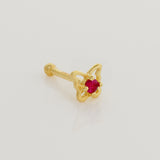 Butterfly Nose Bone Stud Piercing with Ruby