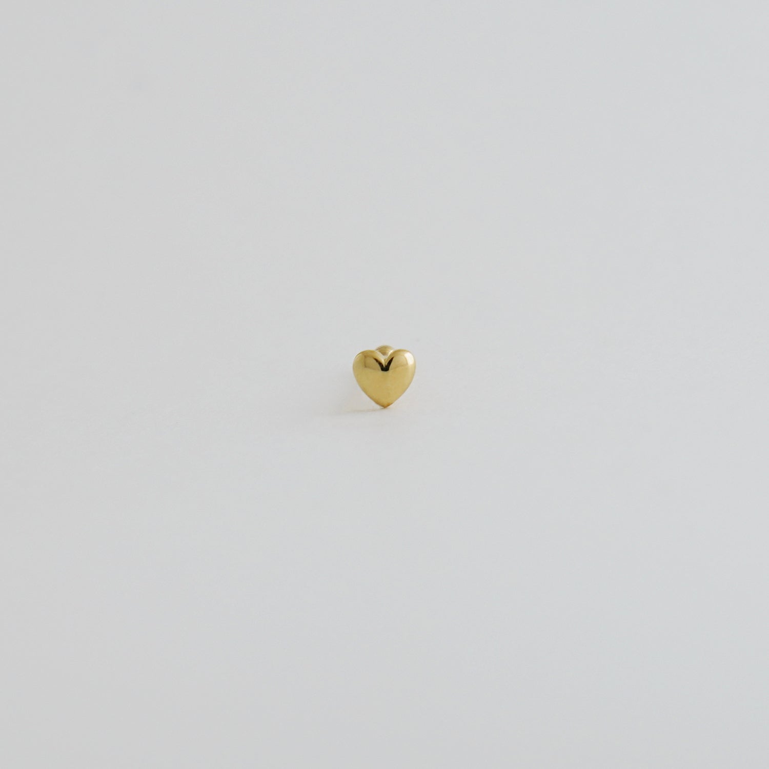 14K Solid Gold Heart Nose Piercing 21gauge