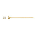 14K Solid Gold NEW Single CZ Fishtail Nose Piercing - More Size Option - anygolds