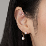 Double Pearls with CZ Stud Piercing