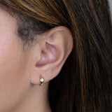 Single CZ Hoop Earrings