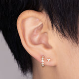 Bezel Cubic Zirconia Hoop Earrings