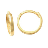 14K Solid Mini Gold Seamless Huggie Hoop Earrings - Anygolds 