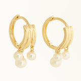 Tri-Pearl Drop Earrings