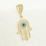Buy 14K Solid Gold Cubic Zirconia Hamsa Pendants