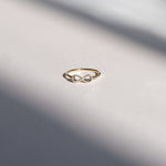 14K Solid Gold 0.09ctw Diamond Infinity Womens Ring - anygolds