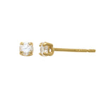 Shop Yellow gold Round Basic CZ Stud Earrings