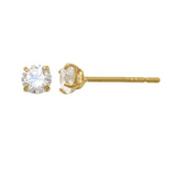Shop Yellow Gold Round Basic CZ Stud Earrings Online
